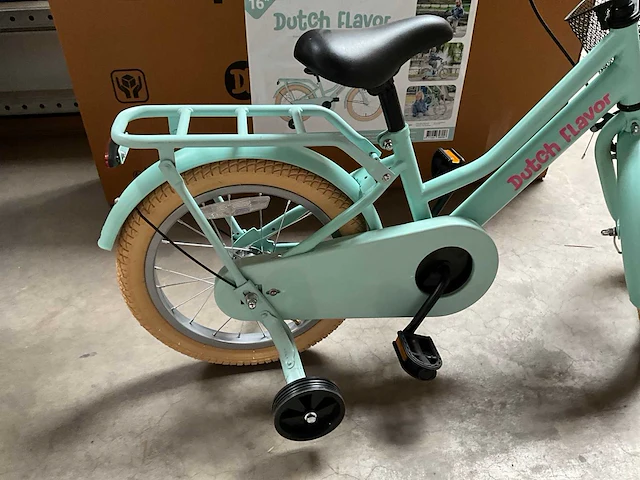 Dutch flavor kinderfiets mintgroen met zijwieltjes 16” - afbeelding 4 van  11