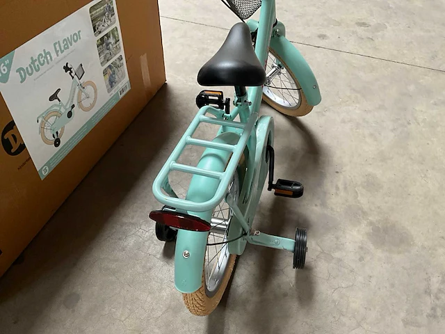 Dutch flavor kinderfiets mintgroen met zijwieltjes 16” - afbeelding 8 van  11