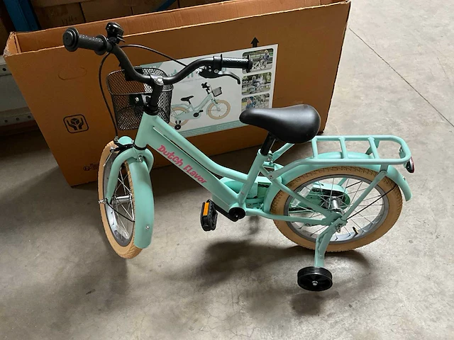 Dutch flavor kinderfiets mintgroen met zijwieltjes 16” - afbeelding 9 van  11