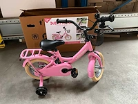 Dutch flavor kinderfiets roze met zijwieltjes 12”