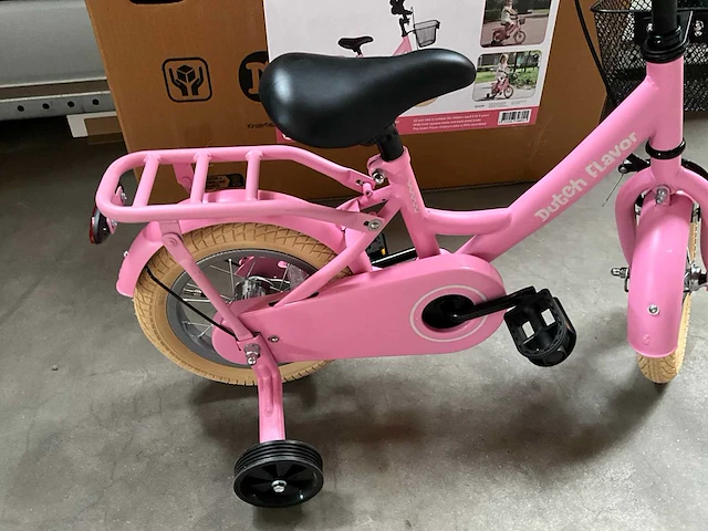 Dutch flavor kinderfiets roze met zijwieltjes 12” - afbeelding 4 van  11