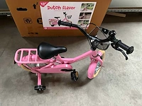 Dutch flavor kinderfiets roze met zijwieltjes 12” - afbeelding 6 van  11