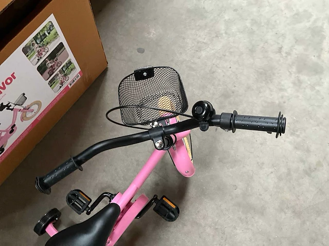 Dutch flavor kinderfiets roze met zijwieltjes 12” - afbeelding 7 van  11