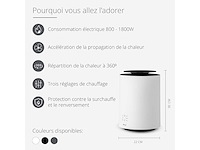 Duux threesixty 2 360° keramische hulpverwarming - programmeerbare blower - afbeelding 3 van  7