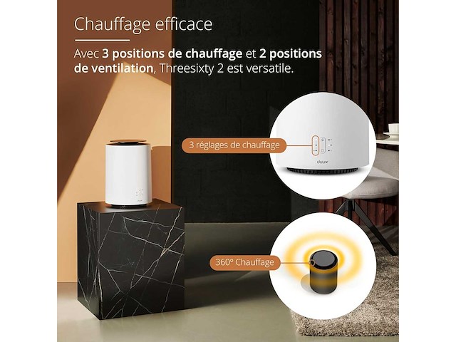 Duux threesixty 2 360° keramische hulpverwarming - programmeerbare blower - afbeelding 6 van  7