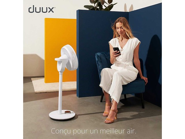Duux whisper flex white dxcf13 - slimme voetstukventilator met dockingstation en batterij - stille ventilator (dxcf13) - afbeelding 2 van  6