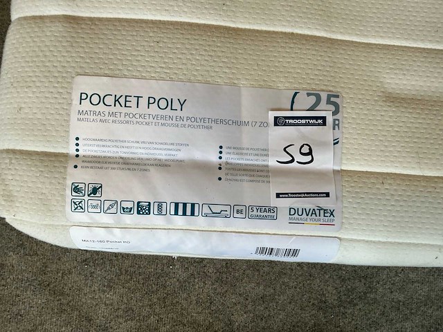 Duvatex pocket poly 2-persoonsmatras - afbeelding 4 van  4