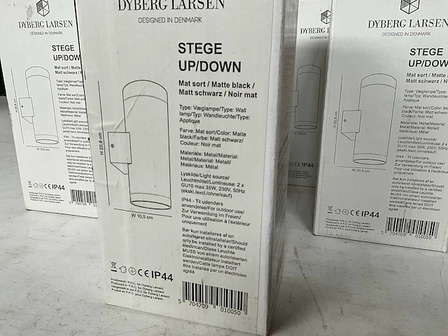 Dyberg larsen stege up/down wandlamp mat zwart ip44 (8x) - afbeelding 3 van  5