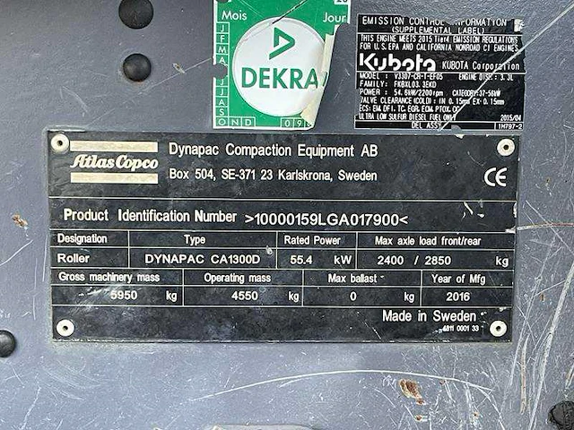 Dynapac - ca1300d - asfaltwas - 2016 - afbeelding 4 van  25