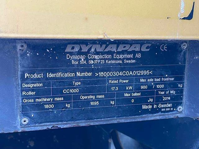 Dynapac - cc 1000 - asfalteermachine - afbeelding 22 van  24