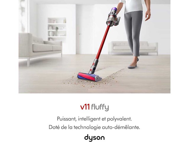 Dyson v11 fluffy 610 w stickstofzuiger rood en paars - afbeelding 8 van  10