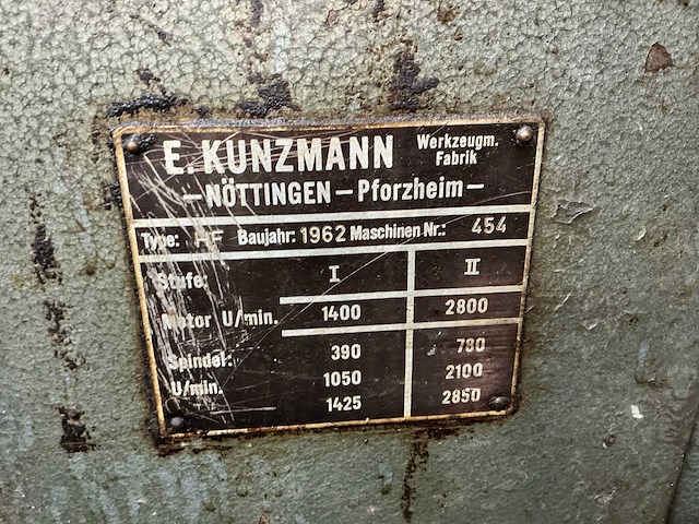 E. kunzmann hf freesmachine - afbeelding 7 van  7