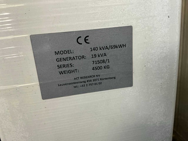 E-power p-grid 140kva/69kwh hybride stroomaggregaat - afbeelding 8 van  8