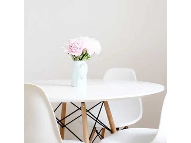 Eames ronde eettafel - 100 cm diameter blad - wit blad - afbeelding 1 van  3