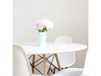 Eames ronde eettafel - 100 cm diameter blad - wit blad - afbeelding 1 van  3