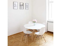 Eames ronde eettafel - 100 cm diameter blad - wit blad - afbeelding 3 van  3