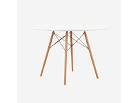 Eames ronde eettafel - 100 cm diameter blad - wit blad - afbeelding 2 van  3