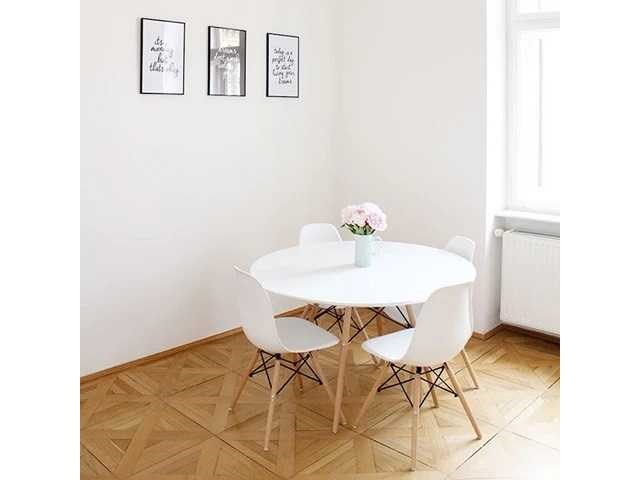 Eames ronde eettafel - 100 cm diameter blad - wit blad - afbeelding 3 van  3