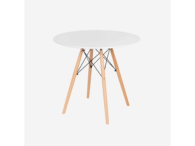 Eames-tafel - ronde tafel slimka schalen diameter 60cm - witte plaat - afbeelding 1 van  5