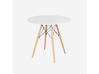 Eames-tafel - ronde tafel slimka schalen diameter 60cm - witte plaat - afbeelding 1 van  5