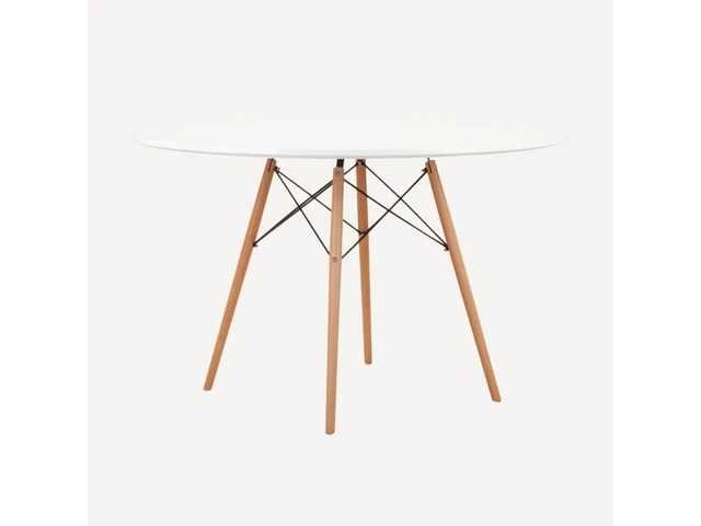 Eames-tafel - ronde tafel slimka schalen diameter 60cm - witte plaat - afbeelding 3 van  5