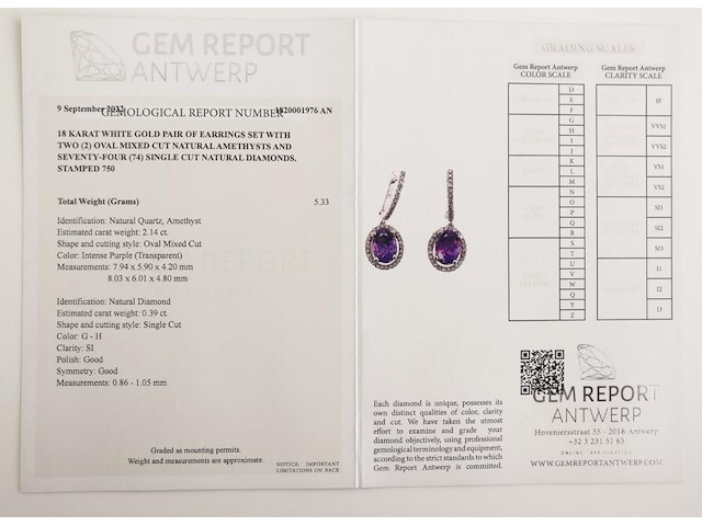 Earrings amethyst - afbeelding 6 van  6