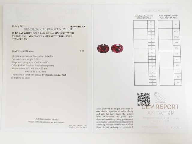 Earrings rubellite - afbeelding 7 van  7