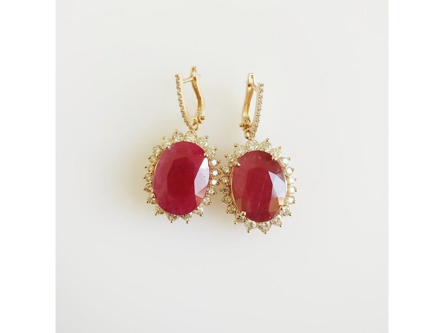 Earrings ruby - afbeelding 2 van  8