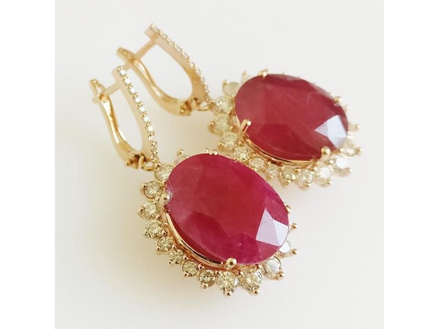 Earrings ruby - afbeelding 3 van  8