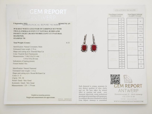 Earrings ruby - afbeelding 7 van  7