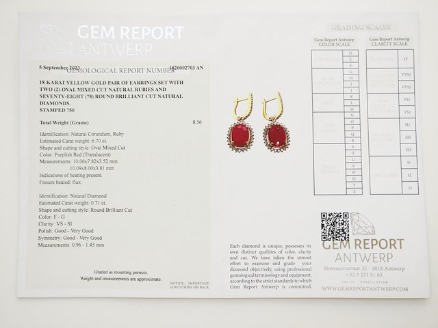 Earrings ruby - afbeelding 7 van  7