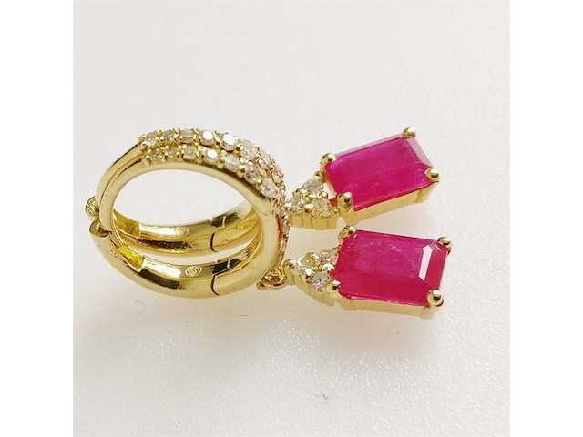 Earrings ruby - afbeelding 2 van  6