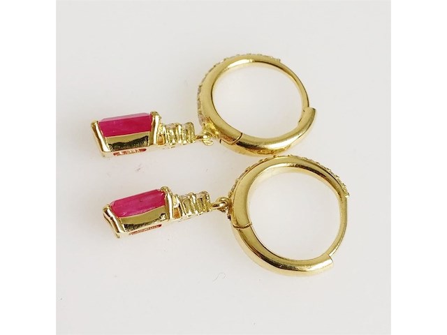 Earrings ruby - afbeelding 3 van  6