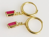 Earrings ruby - afbeelding 3 van  6