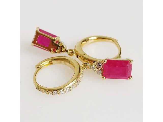 Earrings ruby - afbeelding 5 van  6