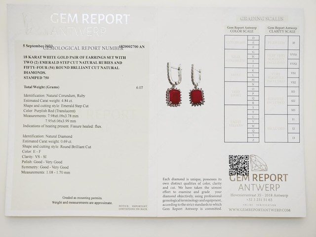 Earrings ruby - afbeelding 4 van  4