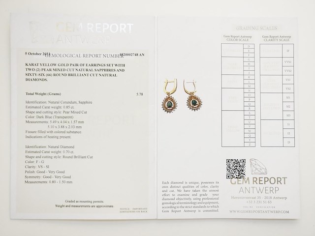 Earrings sapphire - afbeelding 5 van  5