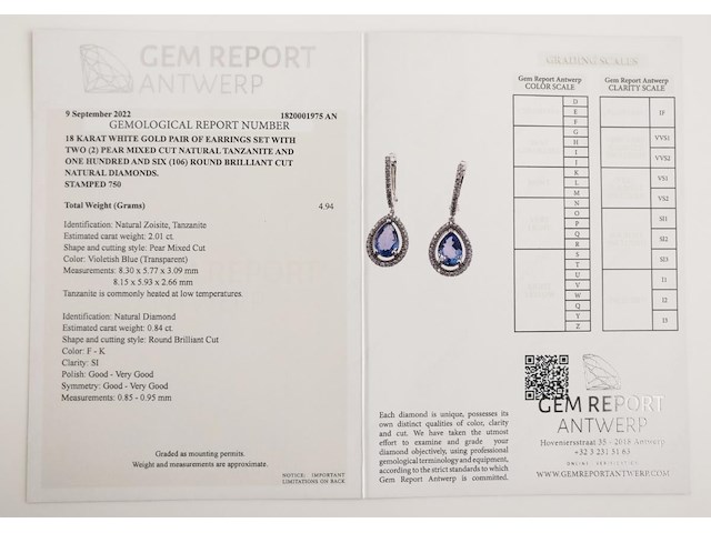 Earrings tanzanite - afbeelding 5 van  5