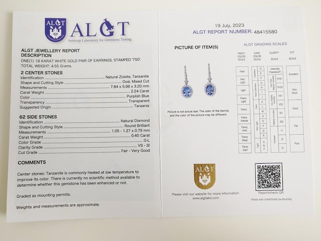 Earrings tanzanite - afbeelding 7 van  7