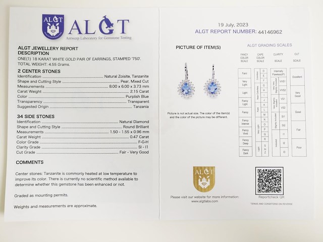 Earrings tanzanite - afbeelding 7 van  7