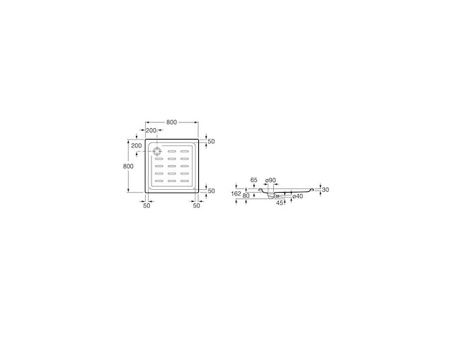 Easy acryl tray 800x800 dikke, 30 mm wit - roca a276080000 - afbeelding 3 van  5