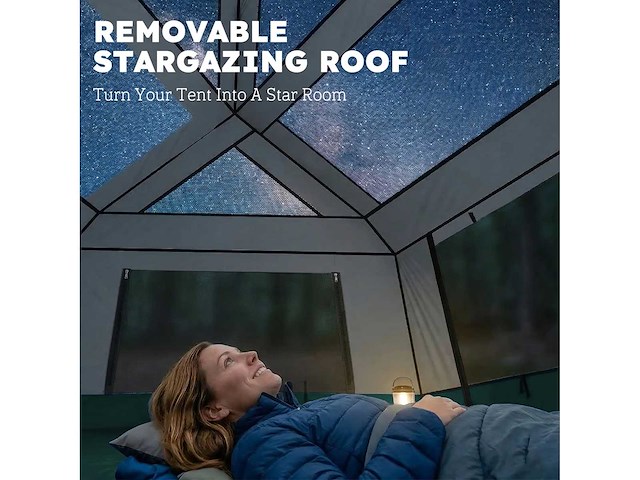 Easy pitch cabin tent, waterdicht 3000 mm, 4 personen - afbeelding 5 van  6