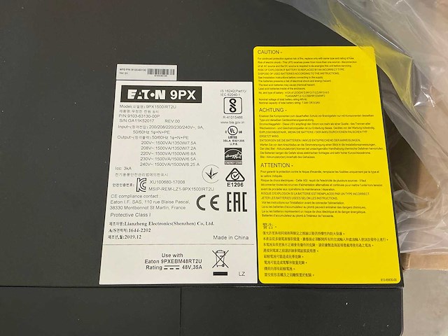 Eaton 9px ebm 48v rt2u computer extended battery + expansion pack - afbeelding 5 van  8