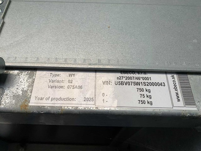 Ebeco opvouwbare aanhangwagen nieuw - afbeelding 3 van  12