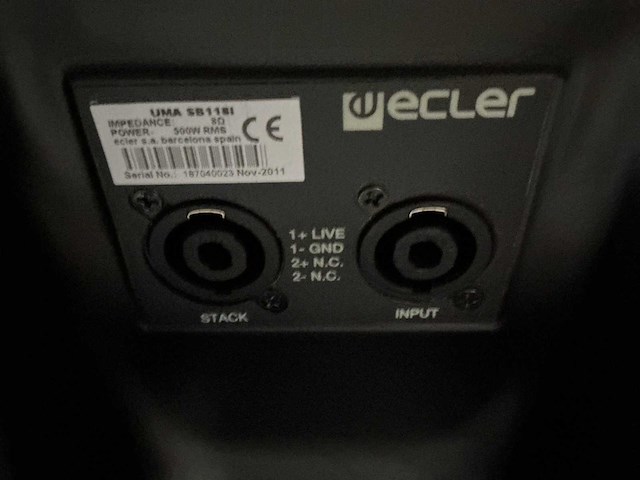 Ecler dacord 2081 bk en uma sb 118i speaker box (3x) - afbeelding 4 van  4