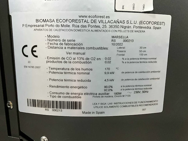 Ecoforest marsella - zwart - pelletkachel - afbeelding 9 van  9