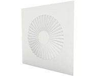 Econox vierkant wervelrooster 594x594 met plenum bovenaansluiting - ø250mm - ral 9010 - afbeelding 1 van  2