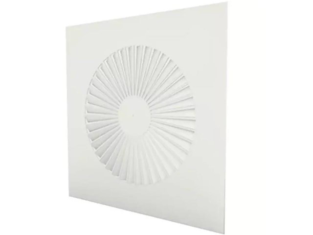 Econox vierkant wervelrooster 594x594 met plenum bovenaansluiting - ø250mm - ral 9010 - afbeelding 2 van  2