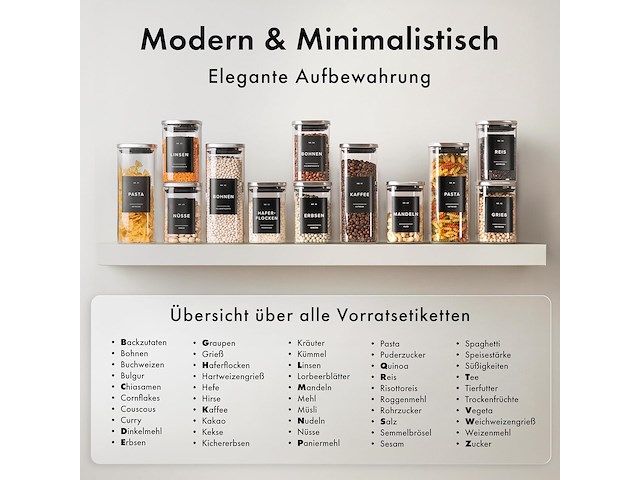 Edelhaus voorraadpotten met deksel van roestvrij staal (4 x 1000 ml, 8 x 600 ml) - afbeelding 3 van  3