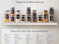 Edelhaus voorraadpotten met deksel van roestvrij staal (4 x 1000 ml, 8 x 600 ml) - afbeelding 3 van  3